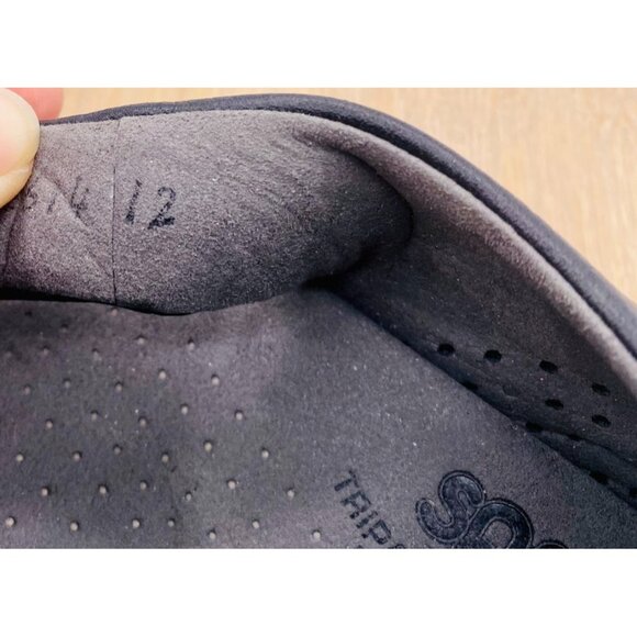 SAS Sandals Mens 12 Black Leather Slingback Double Strap Peep - Picture 5 of 11